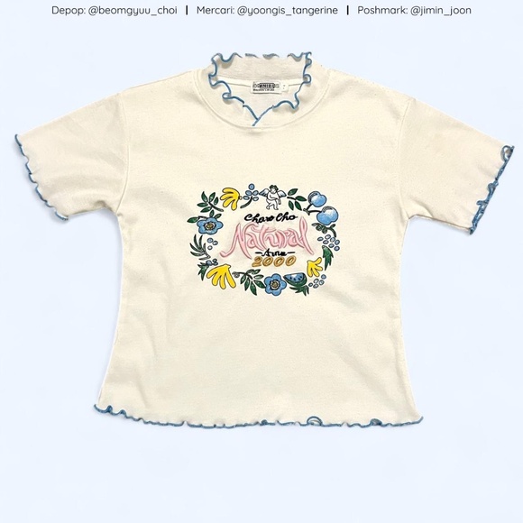 White embroidered baby tee! - Picture 1 of 5